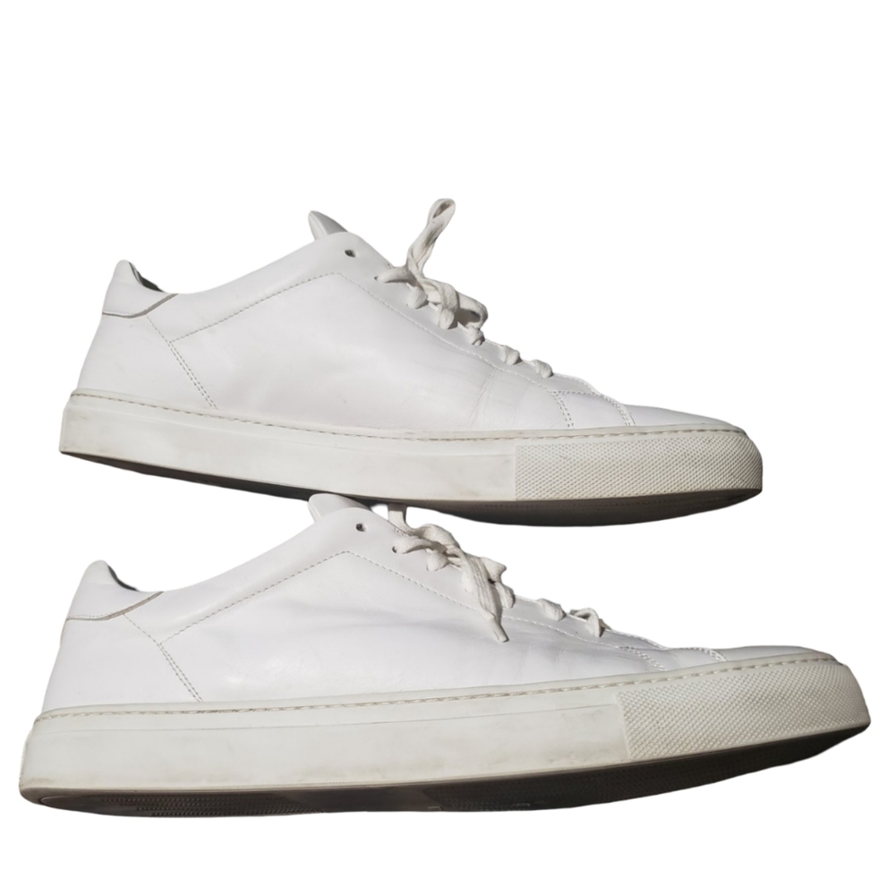 SVENSSON Men’s White Leather Ankle Sneakers in White 45EU
